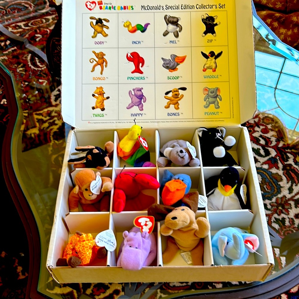 Complete Ty teenie babies McDonald’s special edition collector’s set. 1998